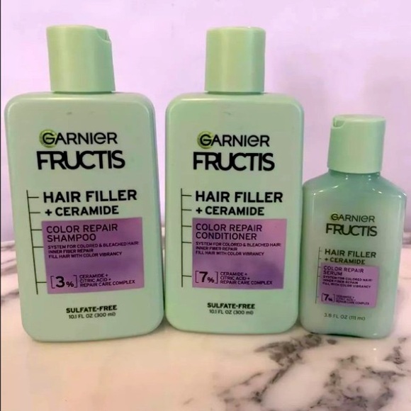 Garnier Other - Garnier Fructis Color Repair Shampoo, Conditioner & Color Repair Serum